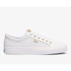 Keds Jump Kick Perf Leather White Gold, Size 6m Women Inchess Shoes