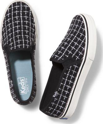 Keds Double Decker Metallic Boucle Black, Size 5m Women Inchess Shoes