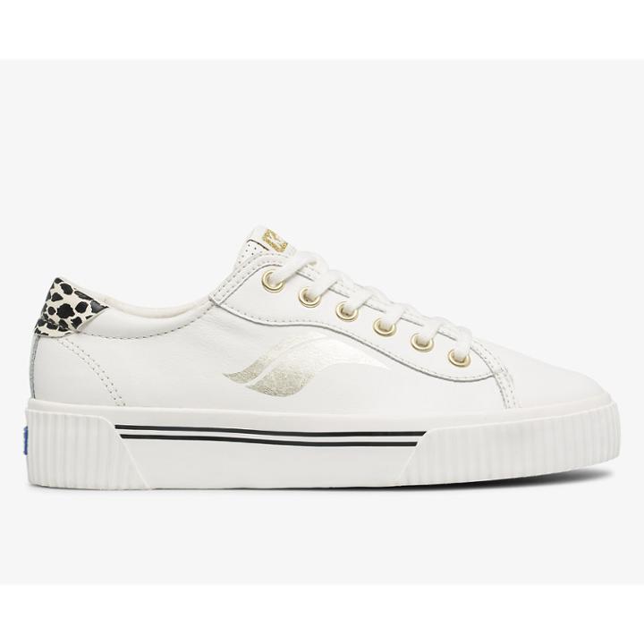 Keds Crew Kick Alto Leather Cream Leopard, Size 9.5m Women Inchess Shoes