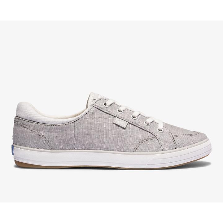 Keds Center Ll Chambray Stripe Gray, Size 10m Women Inchess Shoes