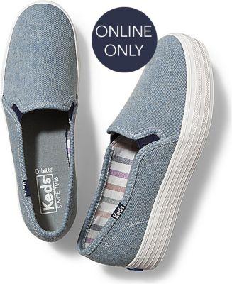 Keds Triple Decker Denim Light Blue, Size 6m Women Inchess Shoes