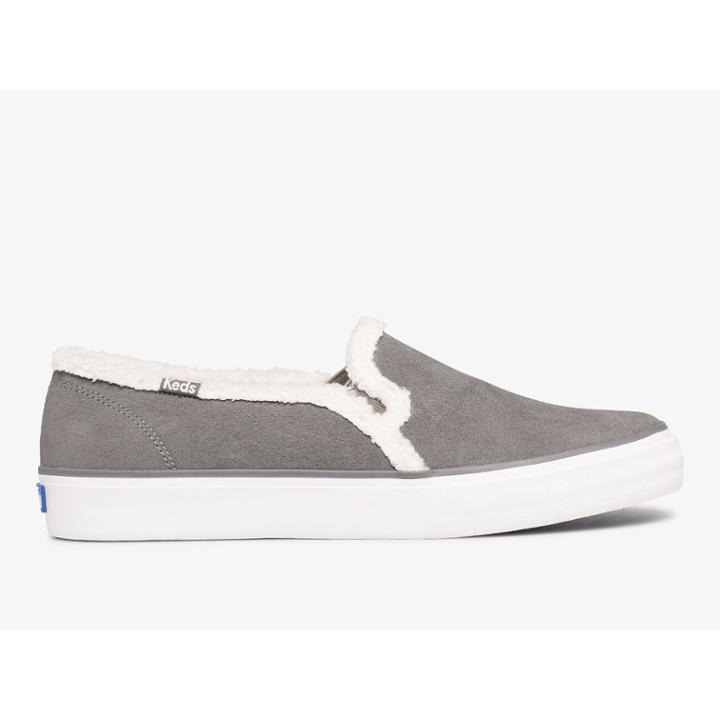 Keds Double Decker Suede Faux Shearling Smoke, Size 7m Women Inchess Shoes