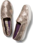 Keds Double Decker Leather Sequin Bronze, Size 8m Women Inchess Shoes