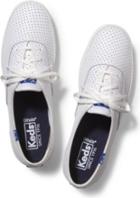Keds Champion Perf Leather White, Size 5m Women Inchess Shoes