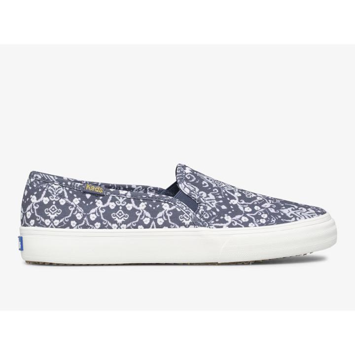 Keds Double Decker Mosaic Canvas Blue, Size 8m Women Inchess Shoes
