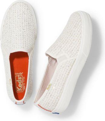 Keds Double Decker Sequin Knit Cream, Size 5m Women Inchess Shoes