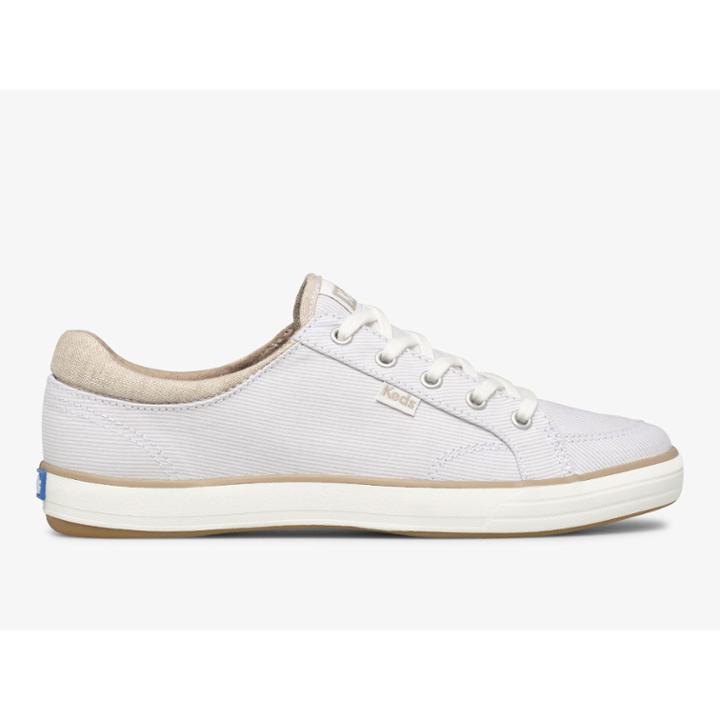 Keds Center Ii Chambray Stripe Beige, Size 11m Women Inchess Shoes