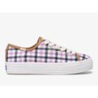 Keds X Kate Spade New York Triple Kick Gingham Flannel Cream Purple, Size 9m Women Inchess Shoes