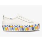 Keds Triple Up Leather Rainbow People White Multi, Size 10m Women Inchess Shoes