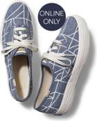 Keds Triple Abstract Chambray Blue White, Size 5.5m Women Inchess Shoes