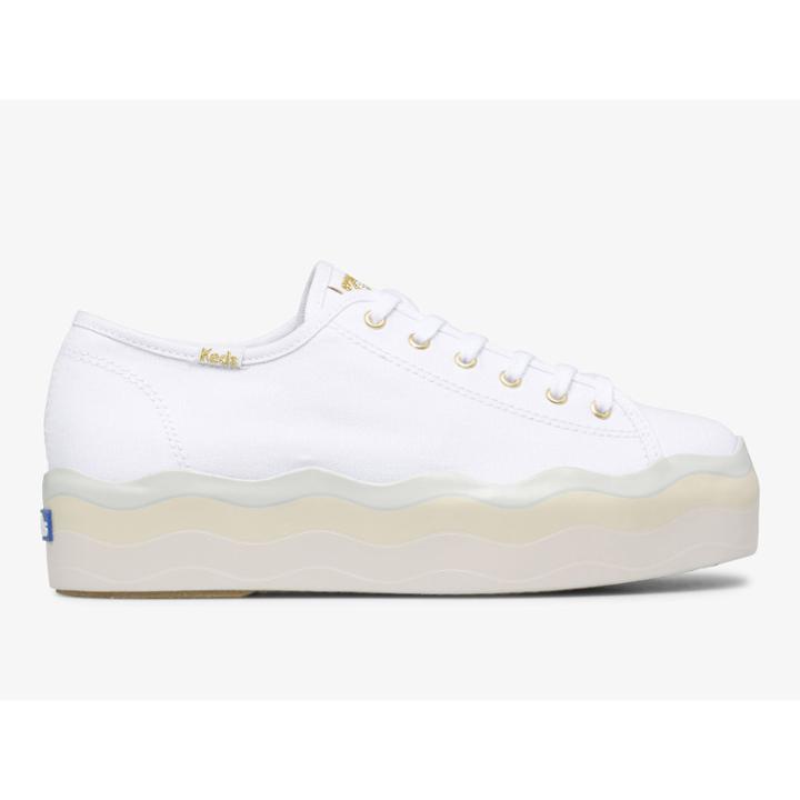 Keds Triple Up Canvas Wave Foxing White Multi, Size 6.5m Women Inchess Shoes
