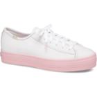 Keds X Kate Spade New York Triple Kick Colorblock Leather White Pink, Size 8.5m Women Inchess Shoes