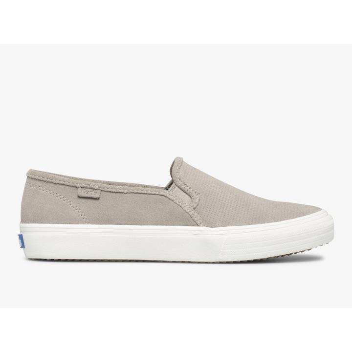 Keds Double Decker Perf Suede Grey, Size 9m Women Inchess Shoes