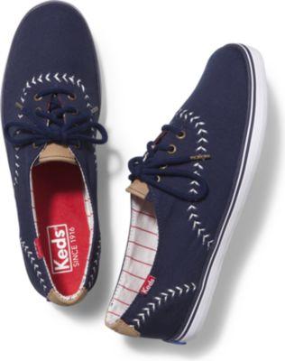Keds Champion Pennant Navywhite, Size 5m Women Inchess Shoes