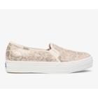 Keds Triple Decker Snake Suede Champagne, Size 6.5m Women Inchess Shoes