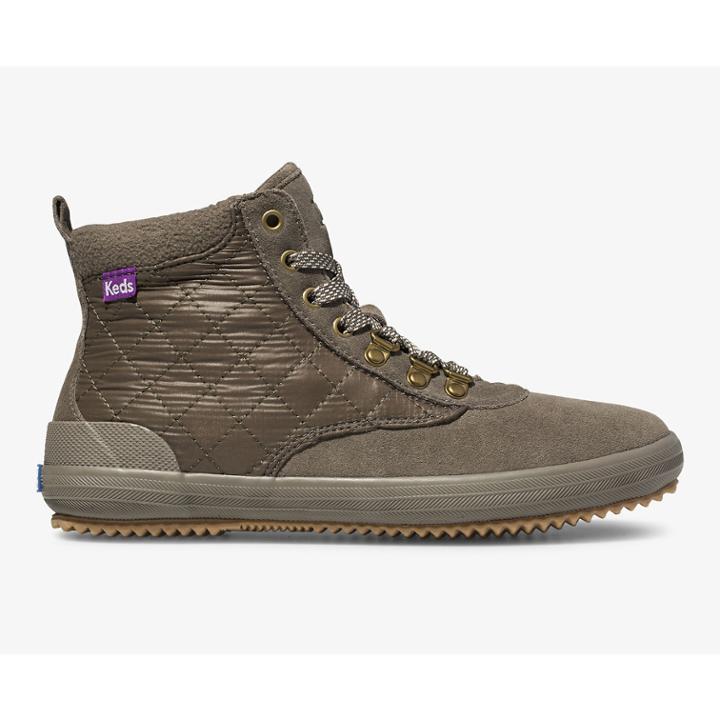 Keds Scout Boot Ii Water-resistant Suede Bungee Cord Olive, Size 7.5m Women Inchess Shoes
