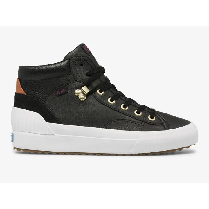 Keds Demi Mid Trx Leather Black, Size 6m Women Inchess Shoes