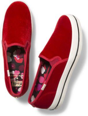 Keds X Kate Kpade New York Triple Decker Velvet Redvelvet, Size 8.5m Women Inchess Shoes