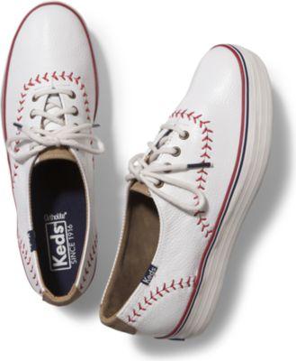 Keds Triple Pennant Leather White, Size 5m Women Inchess Shoes