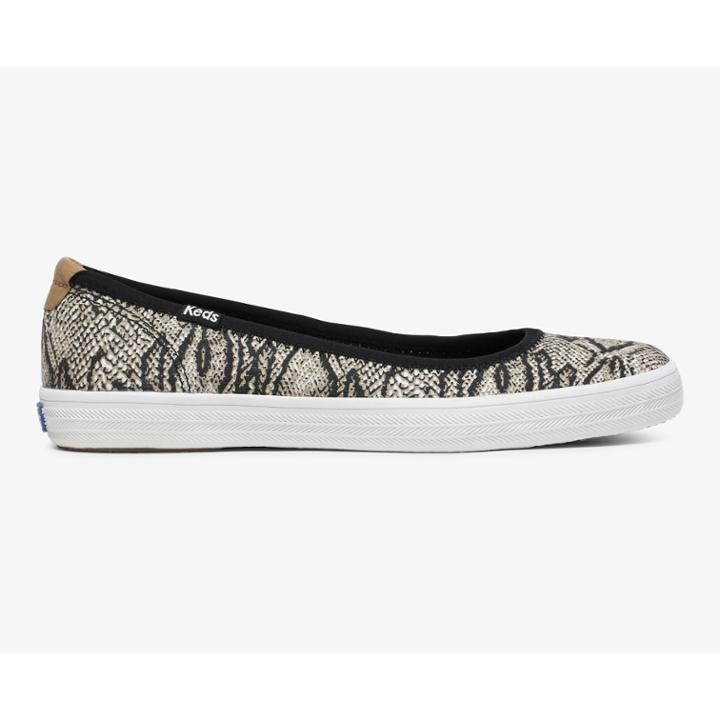 Keds Bryn Snake Cream Black, Size 8m Women Inchess Shoes