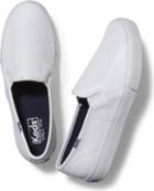 Keds Double Decker Tumbled Leather White, Size 5m Women Inchess Shoes