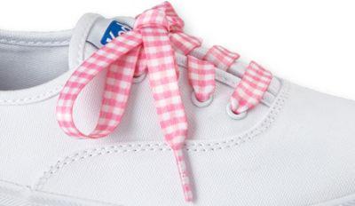 Keds Gingham Shoe Laces Pink/whitegingham, Size One Size