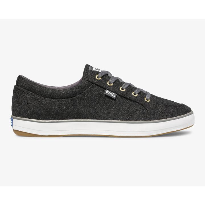 Keds Center Slub Charcoal, Size 6m Women Inchess Shoes