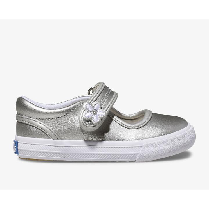 Keds Ella Mary Jane Silver Metallic, Size 4m Keds Shoes