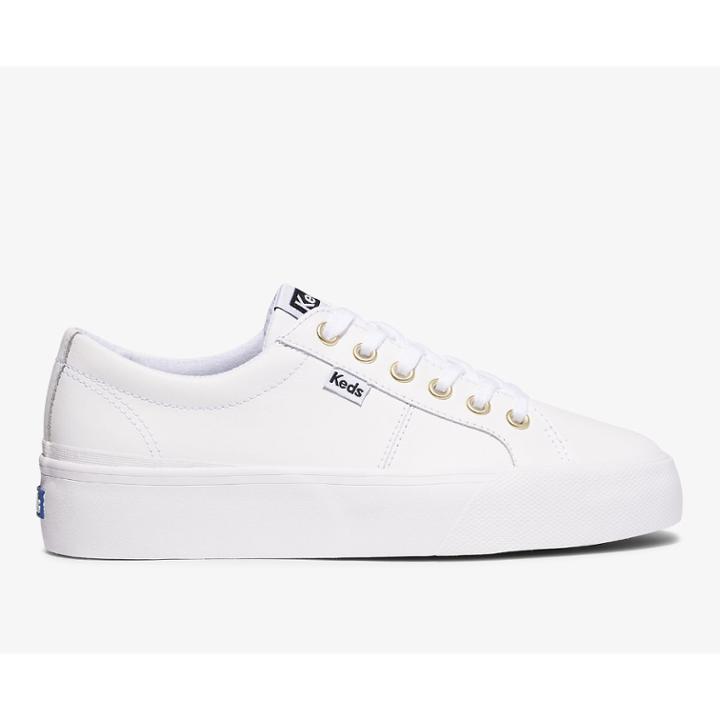 Keds Jump Kick Duo Leather White, Size 6.5m Women Inchess Shoes