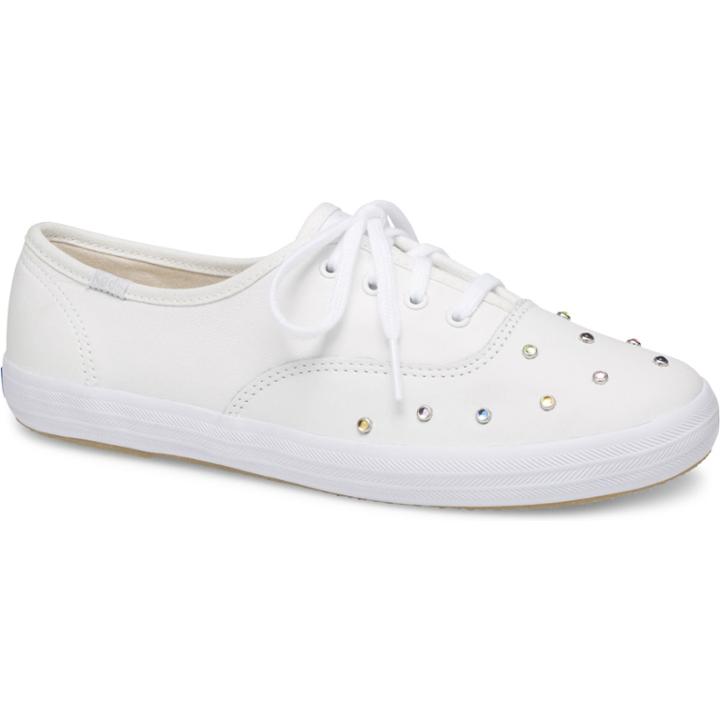 Keds Champion Starlight Leather Stud White, Size 11m Women Inchess Shoes