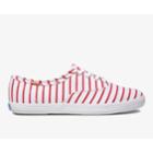 Keds Champion Breton Stripe White Red, Size 7m Women Inchess Shoes