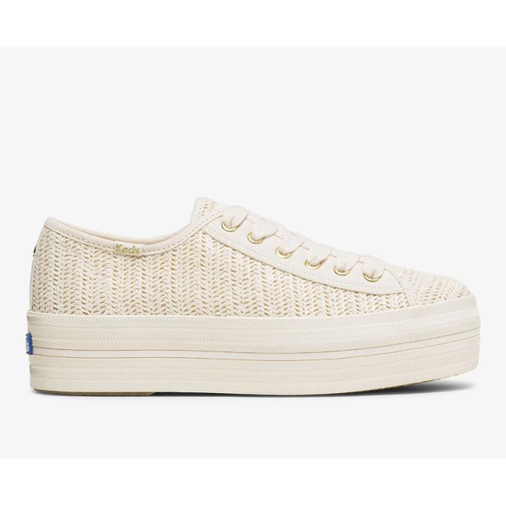 Keds X Kate Spade New York Triple Up Woven Latte, Size 6m Women Inchess Shoes