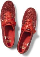 Keds X Kate Spade New York Champion Glitter Red, Size 5m Women Inchess Shoes