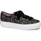 Keds X Cjw Triple Kick Signature Print Black, Size 9m Women Inchess Shoes