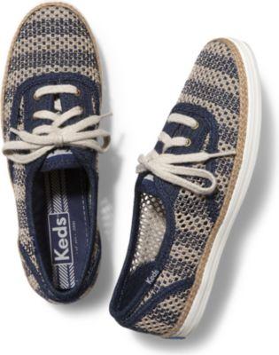 Keds Champion Crochet Natural Navy Stripe