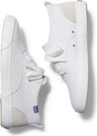 Keds Triumph Mid Perf Leather White Blue, Size 5m Women Inchess Shoes