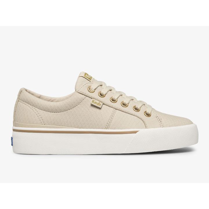 Keds Jump Kick Duo Vegan Soft Buck + Croc Emboss Latte, Size 10m Women Inchess Shoes