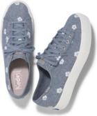 Keds Triple Kick Hibiscus Blue Chambray, Size 5m Women Inchess Shoes