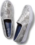 Keds Double Decker Leather Sequin Silver, Size 7m Women Inchess Shoes