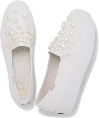 Keds X Kate Spade New York Triple Decker Pearls Pristine, Size 5m Women Inchess Shoes