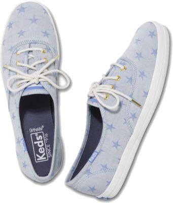 Keds Champion Star Chambray Lt. Blue, Size 5m Women Inchess Shoes