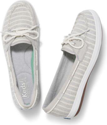 Keds Glimmer Breton Stripe Gray, Size 5m Women Inchess Shoes
