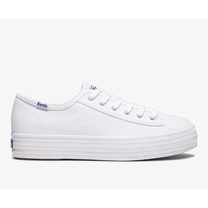 Keds Triple Kick Feat. Organic Cotton White, Size 5.5m Women Inchess Shoes
