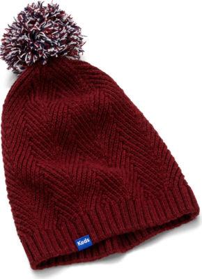 Keds Herringbone Knit Pom Beanie Beet Red Maroon