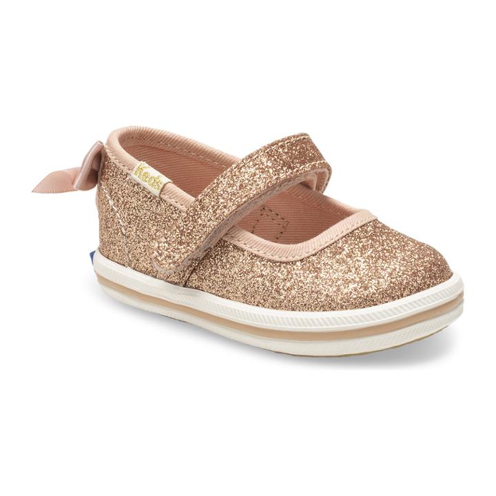 Keds X Kate Spade New York Sloane Mj Glitter Crib Sneaker Rose Gold, Size 1m Keds Shoes
