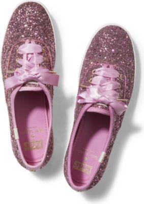 Keds X Kate Spade New York Champion Glitter Rosebloom, Size 5m Women Inchess Shoes