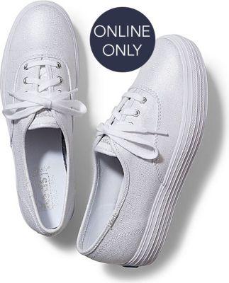 Keds Triple Metallic White Metallic, Size 6m Women Inchess Shoes
