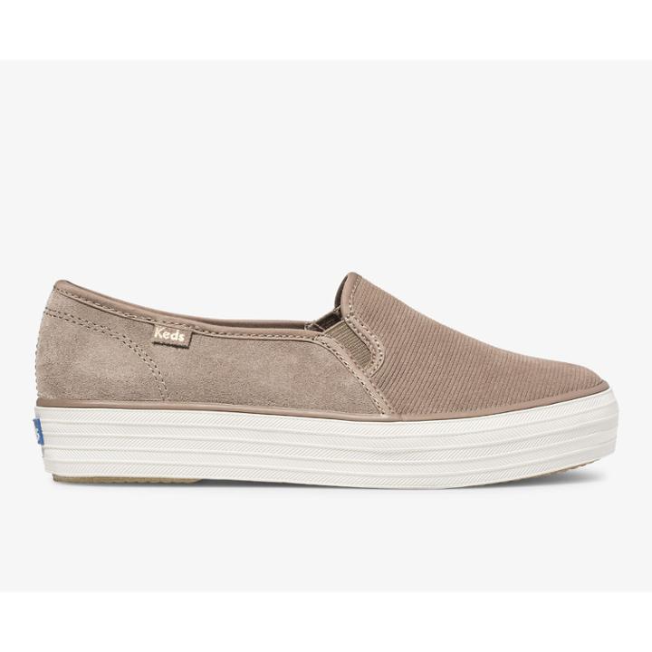 Keds Triple Decker Suede Taupe, Size 7.5m Women Inchess Shoes