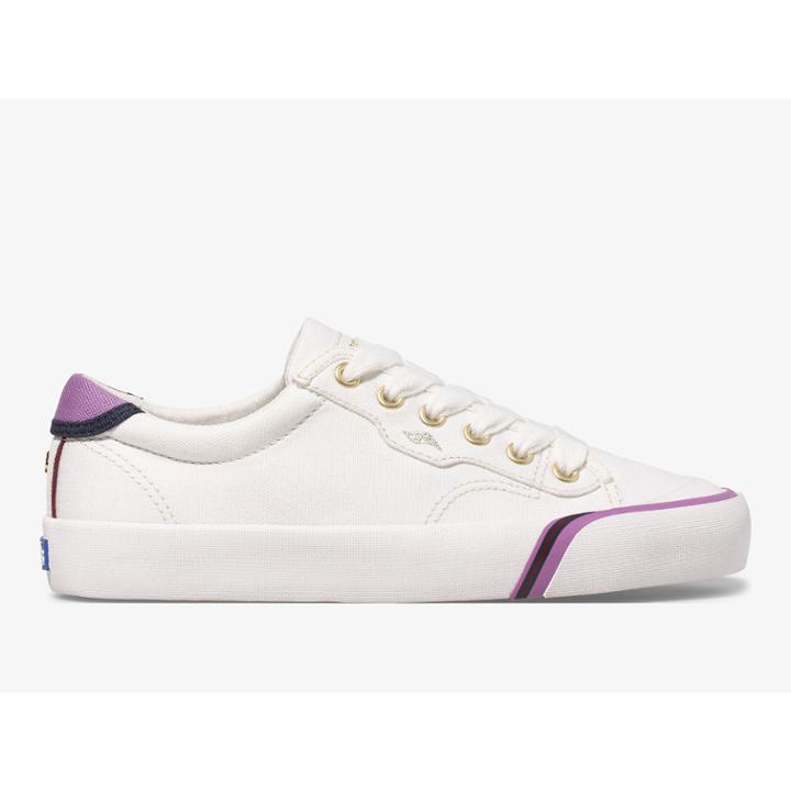 Keds X Kate Spade New York Crew Kick 75 Stripe Bumper Canvas White, Size 8.5m Women Inchess Shoes
