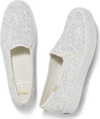 Keds X Kate Spade New York Triple Decker Glitter Cream, Size 5.5m Women Inchess Shoes